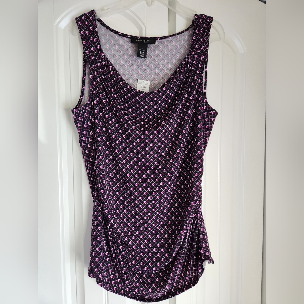 White House Black Market "Autumn Print Shell" Sz M NEW!!